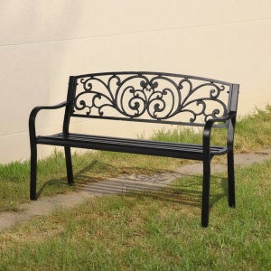 가구로드 필링 야외용 철제 벤치 테라스 정원 공원 카페 야외벤치 2인용