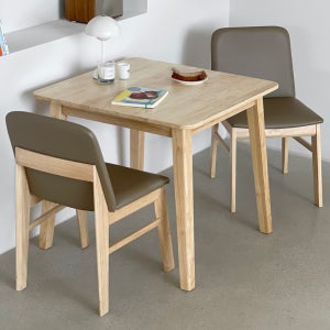 로포텐 뉴텔라 원목 2인용 식탁세트 식탁+의자2, 800mm, 내추럴
