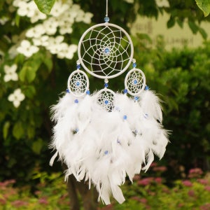 생일선물 블루비즈 화이트 3 동그라미 행운 드림캐쳐/생일선물