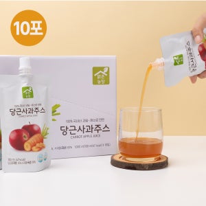 맑은농장 100%국내산 당근 사과 주스 100ml,10개입 과채 과일 주스