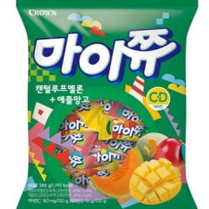 크라운 캔디 마이쮸 필로우 캔털루프멜로 애플망고 284g 10개입 1박스