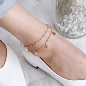 [무배] 티 러브 두줄 써지컬스틸 발찌 팔찌