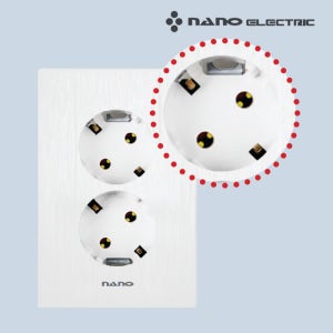 나노전기 아트2 시리즈 안전형 2구 콘센트 / white