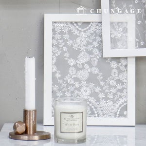 레이스원단 망사 자수 레이스천 테이블러너 R007 거울액자 백아이