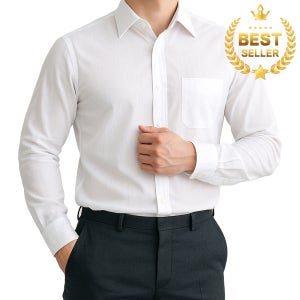 레디핏 남자 화이트 면혼방 무지 단체 행사 교복 빅사이즈 데일리 긴팔 와이셔츠