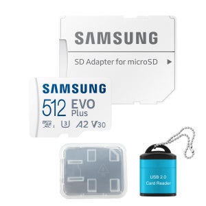 삼성 메모리카드 EVO Plus MB-MC512SA/KR 마이크로 SD카드+케이스+리더기 512 G