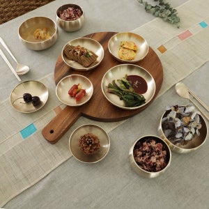 명성 방짜유기 유기그릇 차림 2인 반상기 예단 놋그릇