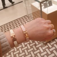 [에르메스] 로즈골드 클릭아슈 팔찌 Clic H bracelet