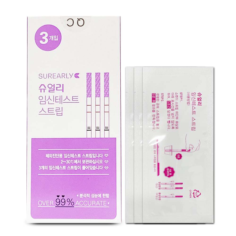 슈 얼리 임테기 3개입 <b>임신테스트기</b> 임신테스트