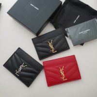 생로랑 YSL 마틀라세 모노그램 여자 카드 케이스 지갑 3종 은장 금장 423291/영수증