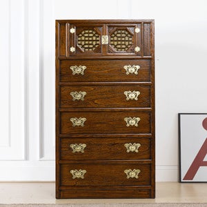 편백팔각창살5단스 이조 고가구 서랍장 원목가구 옷장