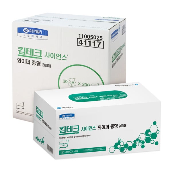 유한킴벌리이커머스 킴테크 사이언스 와이퍼 중형 200매X30카톤 41117 와이프올 실험용