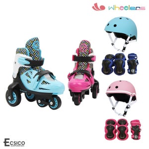 휠러스 입문용 튼튼 인라인스케이트 콤보 세트 (인라인+헬멧+보호대)