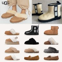 UGG 어그 앤슬리 타스만 모카신 클래식 여성 미들 부츠 블랙 브라운