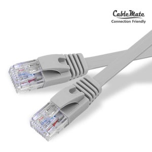 케이블메이트 CAT.6 UTP 플랫 패치코드 lan 랜케이블 연선 회색 2m, 1개