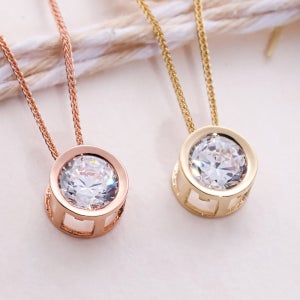 14K 큐링 목걸이 큐빅 펜던트