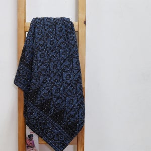 공정무역 칸타퀼트 순면 블랭킷 100 인디고 컬러