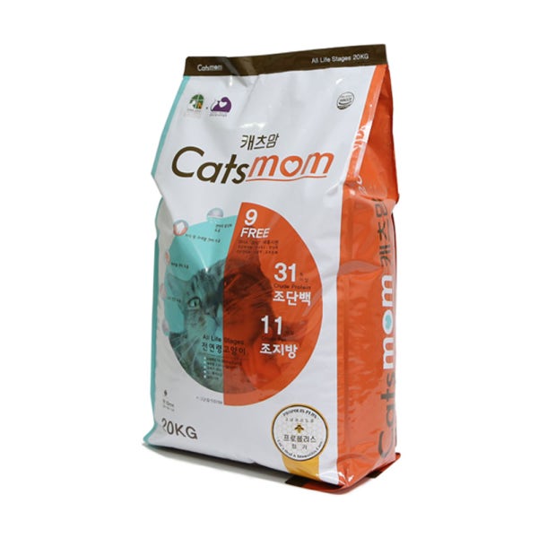 20kg 뉴캐츠맘 업그레이드 나인프리 구내건강사료 대용량 전연령 길 고양이 길냥이 캣츠맘