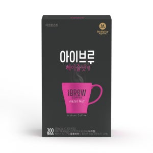 맥널티 아이브루 헤이즐넛향 블랙 커피 200개입 (인스턴트 아메리카노)