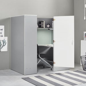 e스마트 1인실 링크 독서실책상 LED스탠드 포함 1600 스카이형