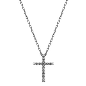 엔조 백금 여자 십자가목걸이 3PS104