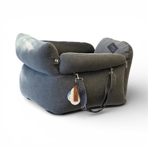 두그루 강아지카시트 애견 차량이동 반려견차시트[프리미엄 2way 차콜엠보]