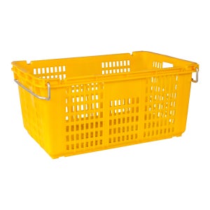 [ 공룡 ] 플라스틱 운반상자특대A - 이사 바스켓 과일 농산물 운반 바구니 노랑, 1개