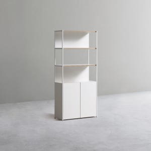 데스커 800폭 철제책장 수납형 800x1738x320mm, 5단, 화이트