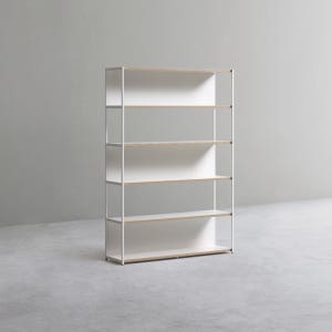 데스커 1200폭 철제책장 오픈형 1200x1738x320mm, 5단, 화이트