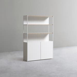 데스커 1200폭 철제책장 수납형 1200x1738x320mm, 5단, 화이트