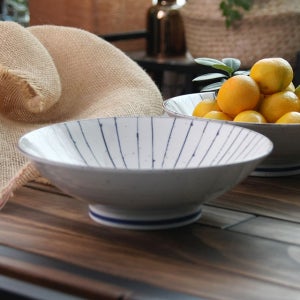 다온아토 일본 넓은 대형 와이드 면기 덮밥 라면 우동 비빔밥 도자기 그릇 연잎