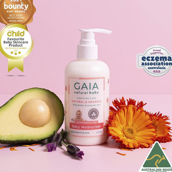 호주 <b>가이아</b> 내츄럴 &amp; 오가닉 베이비 모이스쳐라이저 250ml 시어버터, 아보카도 오일