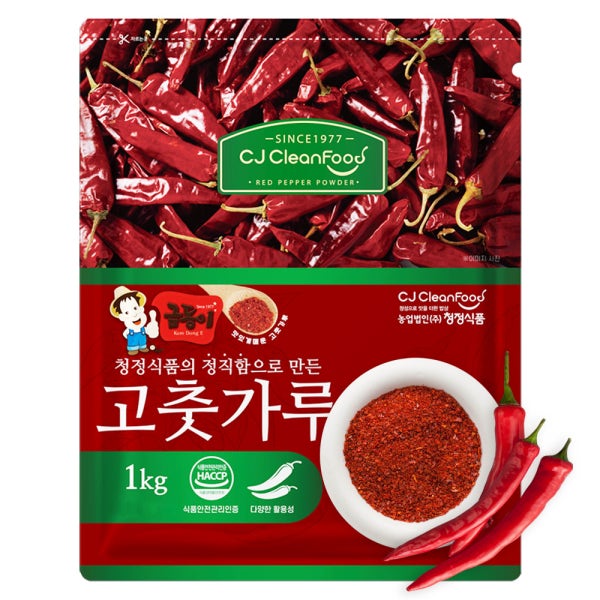 청정식품 HACCP 국내제조 중국산 김장용 굵은 고춧가루 1kg