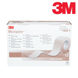 3M 반창고 마이크로포 1533-1 의료용 갈색 종이반창고 12롤