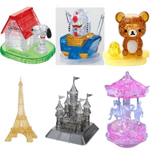 [3D퍼즐] 크리스탈퍼즐 케릭터 스누피 건담 리라쿠마 아톰 공룡 에펠탑 회전목마 캐슬