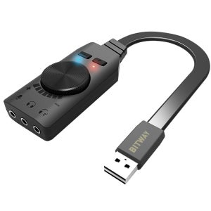 비트웨이 GS3 USB 외장형 사운드카드 노트북 PC용 헤드셋 마이크 지원 고음질 오디오