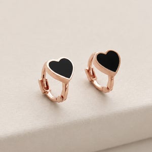 (무배/실버925) 블랙하트 원터치 링귀걸이