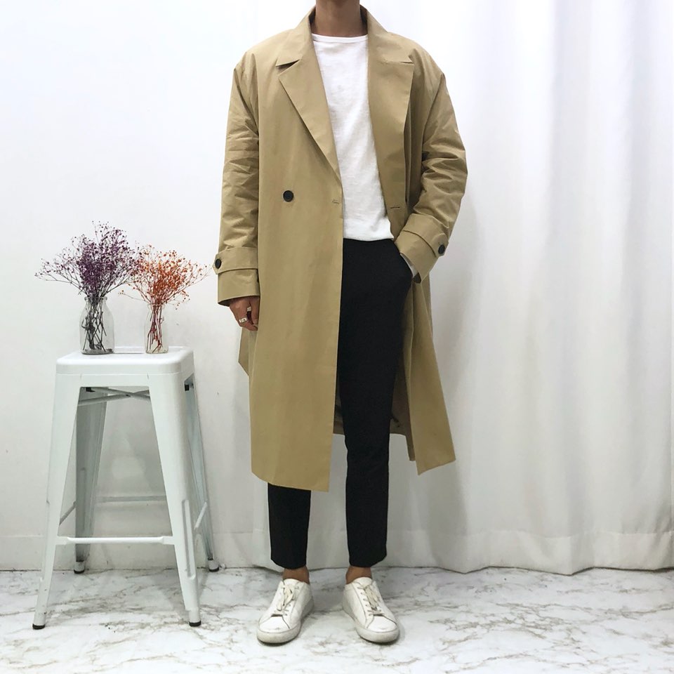 [무료배송]코튼 롱 오버핏 트렌치코트 3color