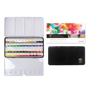 문교 고체형 수채 물감 전문가용 고체물감 48색 클래식칼라 MWPH-48