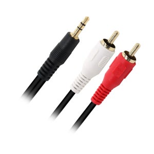 스테레오2RCA케이블 5m 3.5mm 잭 ST2RCA 단자 연결