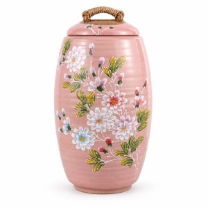 비채 핑크목단 도자기 쌀독 20kg 쌀항아리 잡곡항아리 쌀보관용기