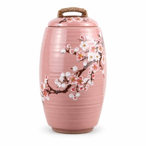 비채 핑크매화 도자기 쌀독 20kg 쌀항아리 잡곡항아리 쌀보관용기