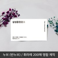 누브 반누보 휘라레 200매 수입지 고급지 명함