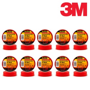 3M 35 절연테이프 전기절연비닐테이프 레드 20m 10개입