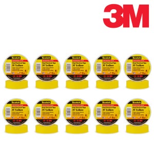 3M 35 절연테이프 전기절연비닐테이프 옐로우 20m 10개입