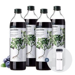 [증정행사] 핀란디아 핀란드산 카스케인 블루베리 원액 주스 500ml 4병 + 전용보틀 증정