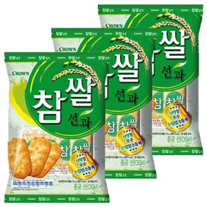 크라운 참쌀 선과 115g x 10개 - 쌀과자 쌀스낵 옛날 전병 좋은 식품
