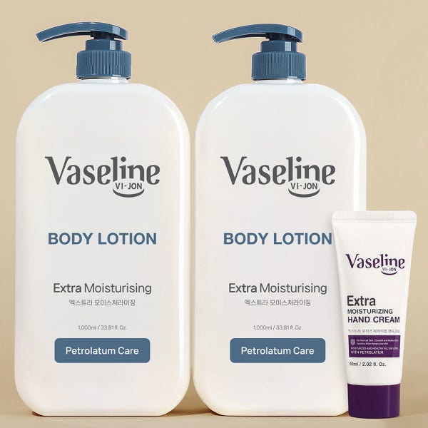 플러스미 바세린 바디로션 대용량 1000ml 2개+60ml 향좋은 고보습 퍼퓸 남자 여자 보습제