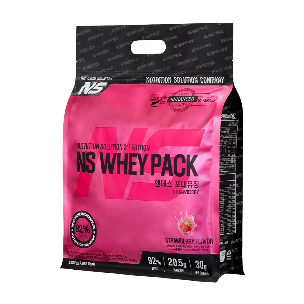 NS포대유청 딸기맛 2kg WPC 92퍼센트 유청 단백질 헬스 보충제 프로틴