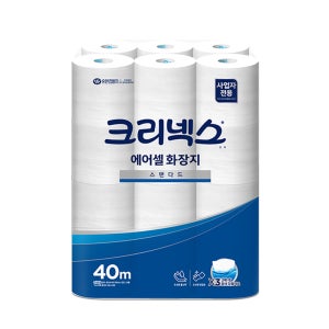 크리넥스 물에 잘 녹는 에어셀 두루마리 휴지 화장지 40m 24롤 45086